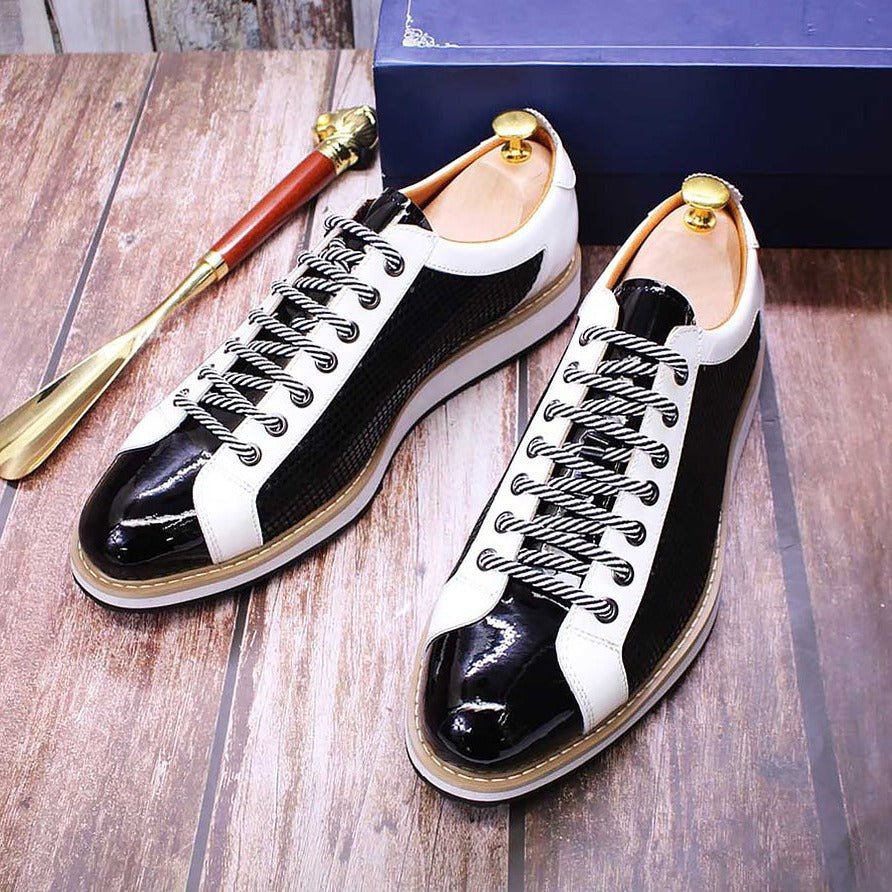 Genuine Patent Leather Derby Sneaker for Men - Ideal Place Market