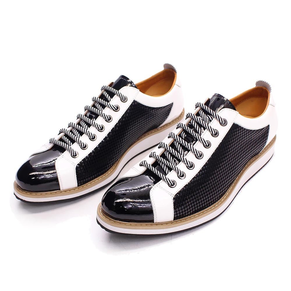 Genuine Patent Leather Derby Sneaker for Men - Ideal Place Market