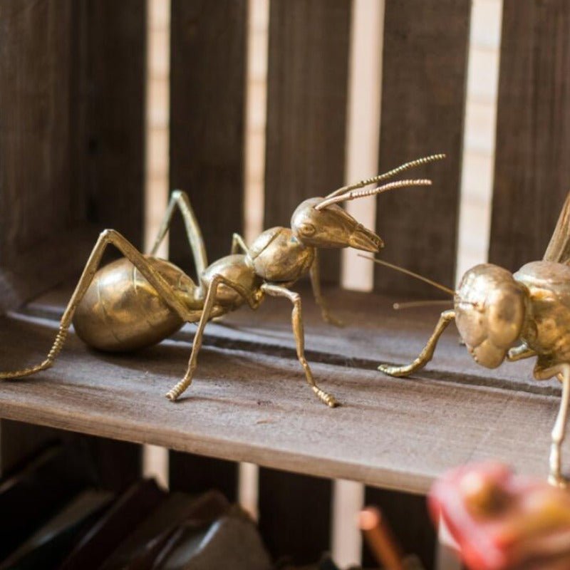 Giant Golden Insect Tabletop Sculptures - Ideal Place Market