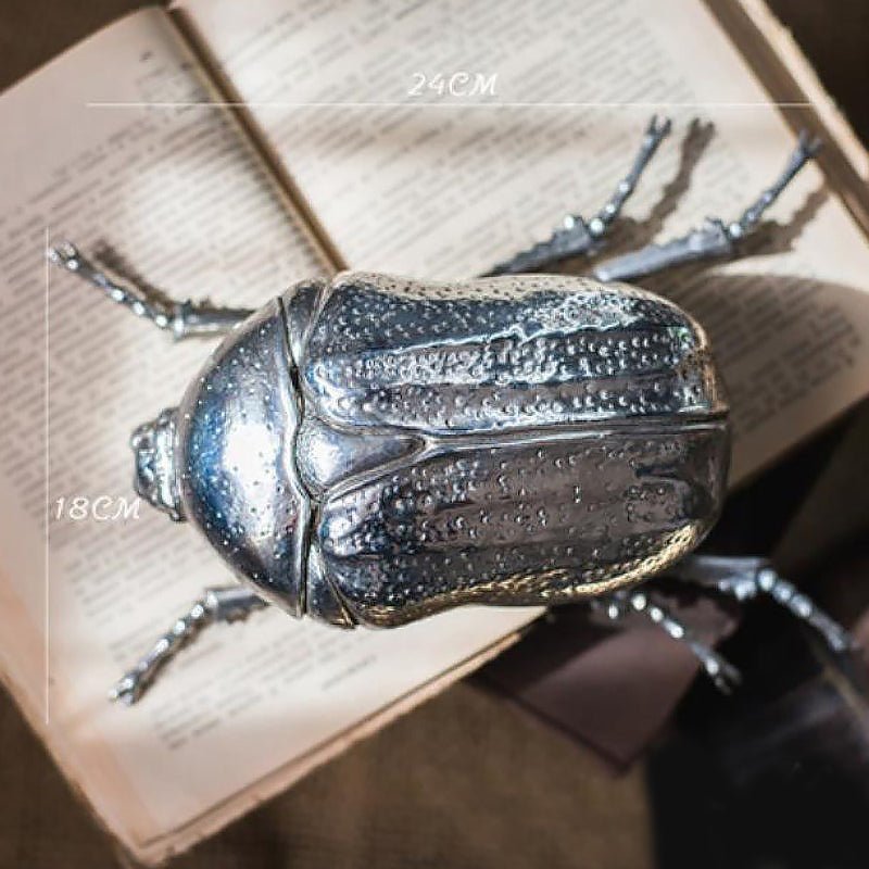 Giant Silver Beetle Tabletop Sculptures - Ideal Place Market