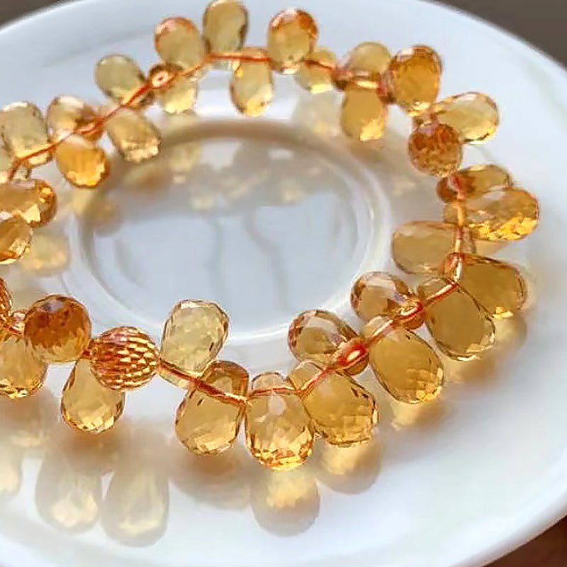 Glimmery Golden Citrine Beaded Bracelet for Women - Ideal Place Market