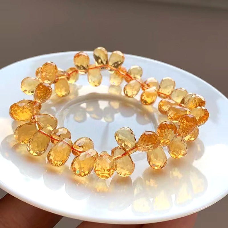 Glimmery Golden Citrine Beaded Bracelet for Women - Ideal Place Market