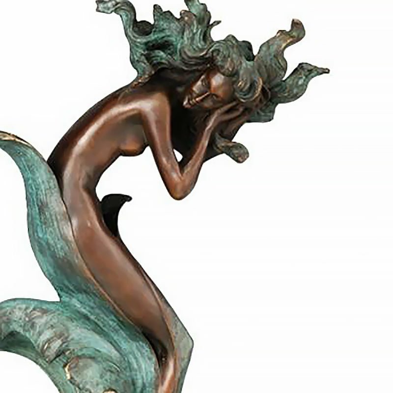 Gorgeous Bronze Amphitrite Sculpture with Marble Base - Ideal Place Market