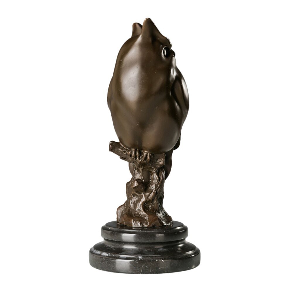 Great Horned Owl Bronze Sculpture on Marble Base - Ideal Place Market