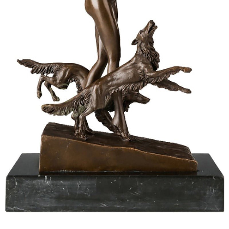 Greek Goddess 'Artemis' Bronze Sculpture with Marble Base - Ideal Place Market