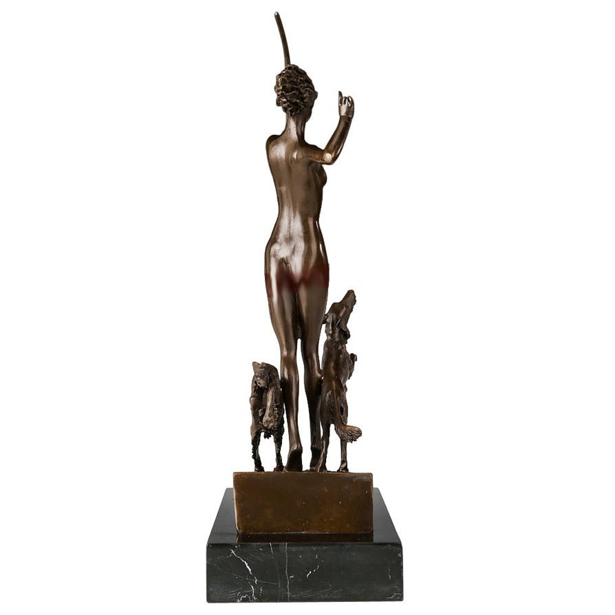 Greek Goddess 'Artemis' Bronze Sculpture with Marble Base - Ideal Place Market