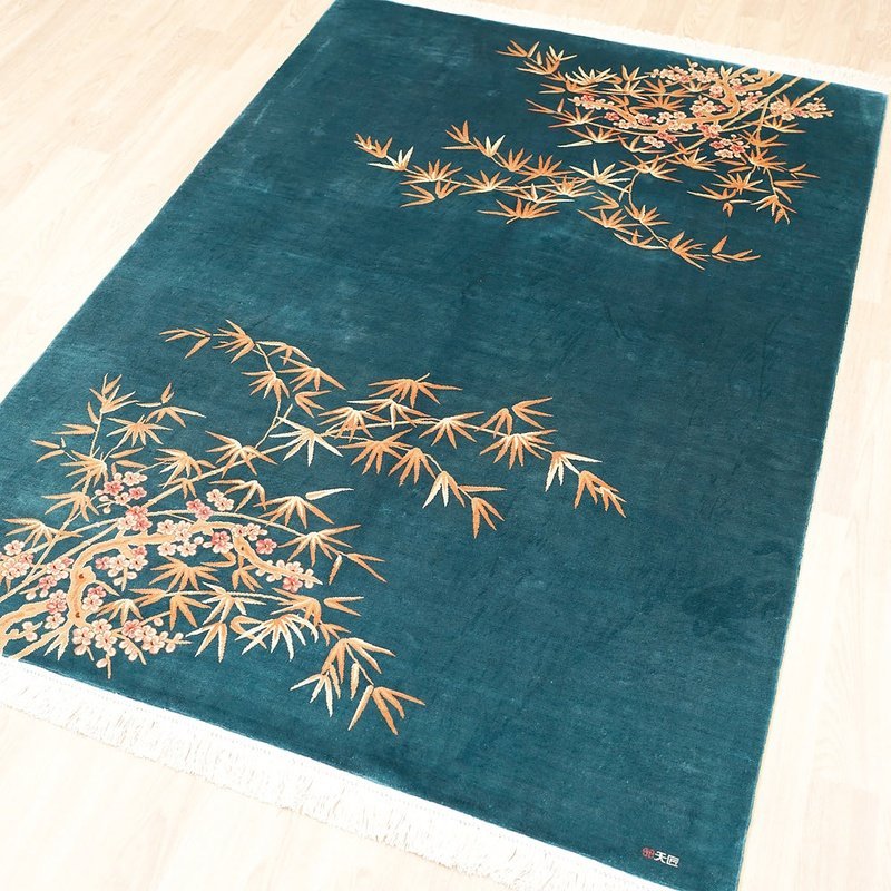 Hand-Knotted Bamboo Flora 100% Silk Rug - Ideal Place Market