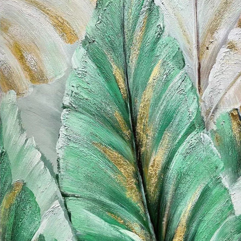 Hand-Painted Banana Leaf Gold Foil Painting - Ideal Place Market