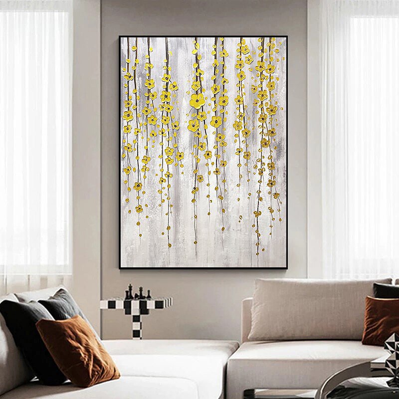 Hand-Painted 'Hanging Gardens" Knife Painting on Canvas - Ideal Place Market