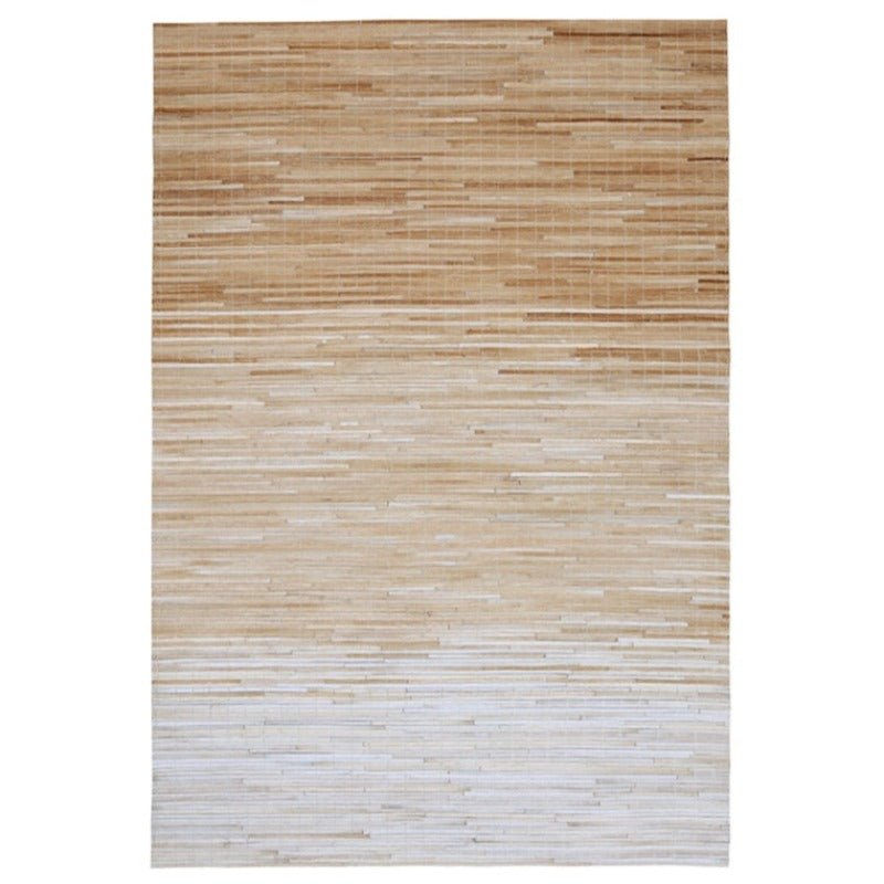 Hand Stitched Thin Strip Cowhide Area Rug - Ideal Place Market