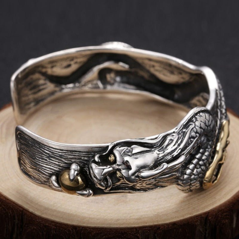 Handcrafted Dragon Bangle in S925 Sterling Silver - Ideal Place Market