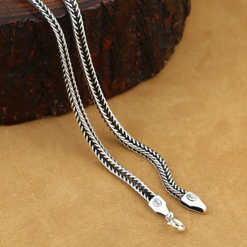 Handcrafted S925 Silver Snake Chain Necklace - Ideal Place Market