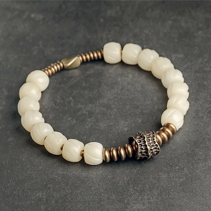 Handcrafted Tibetan Yak Bone & Copper Beaded Bracelet - Ideal Place Market