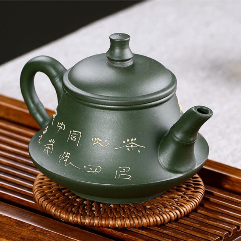 Handmade & Painted Ore Green Yixing Teapot 230ml - Ideal Place Market