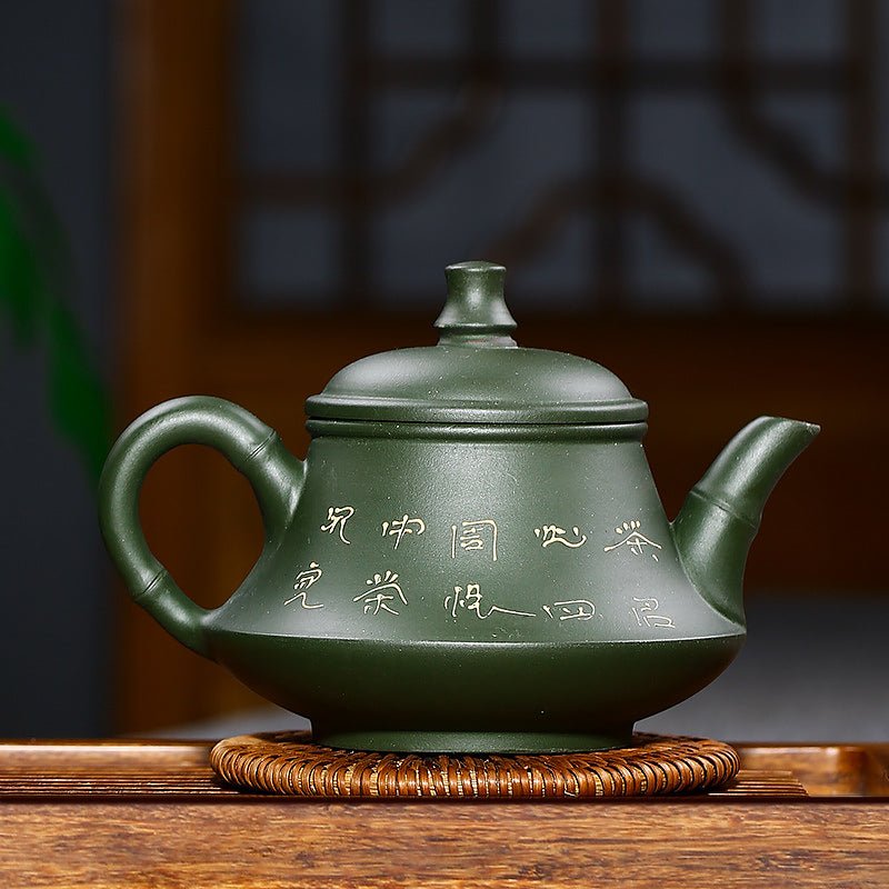 Handmade & Painted Ore Green Yixing Teapot 230ml - Ideal Place Market