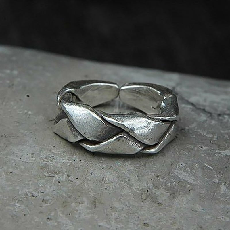 Handmade Thick Sterling Silver Braided Ring - Ideal Place Market