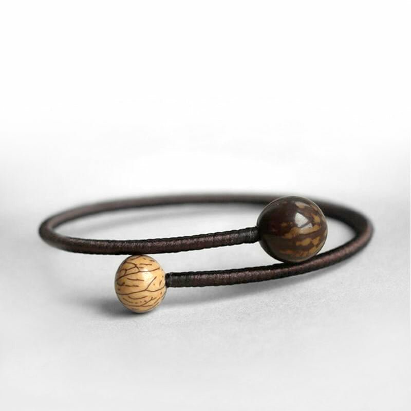 Handmade Tiger Bodhi Oak and Flower Bodhi Seed Meditation Bracelet - Ideal Place Market