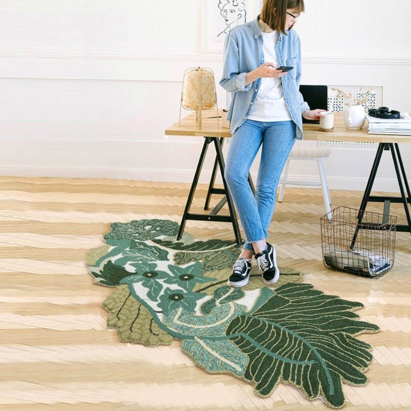 Handmade Tropics Inspired Wool Area Rug - Ideal Place Market