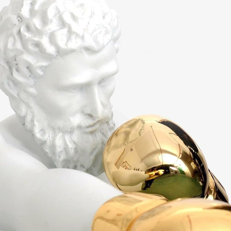 Heavyweight Champion of Mount Olympus Zeus in Golden Gloved Bust - Ideal Place Market