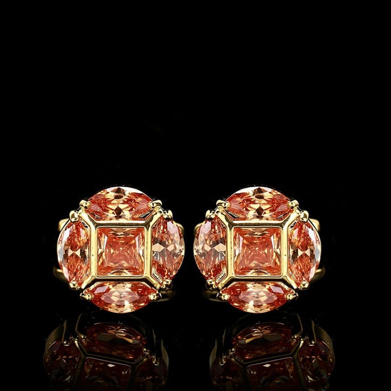 High Polish Metal & Rhinestoned Cufflinks - 6 Styles - Ideal Place Market