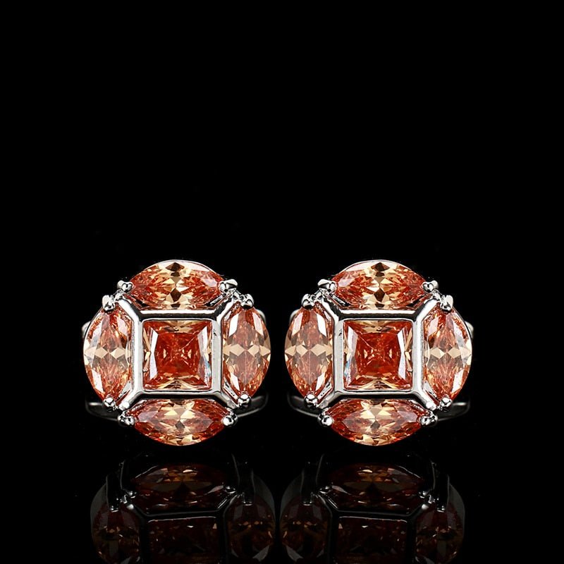 High Polish Metal & Rhinestoned Cufflinks - 6 Styles - Ideal Place Market