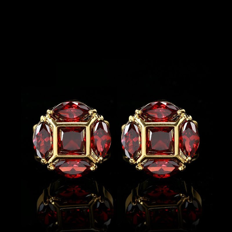 High Polish Metal & Rhinestoned Cufflinks - 6 Styles - Ideal Place Market