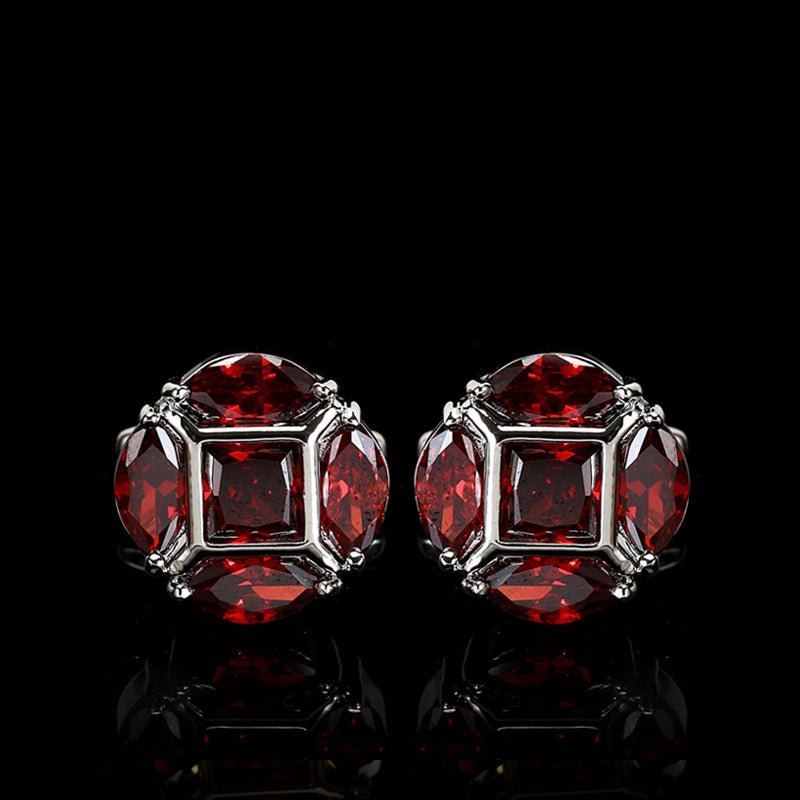 High Polish Metal & Rhinestoned Cufflinks - 6 Styles - Ideal Place Market