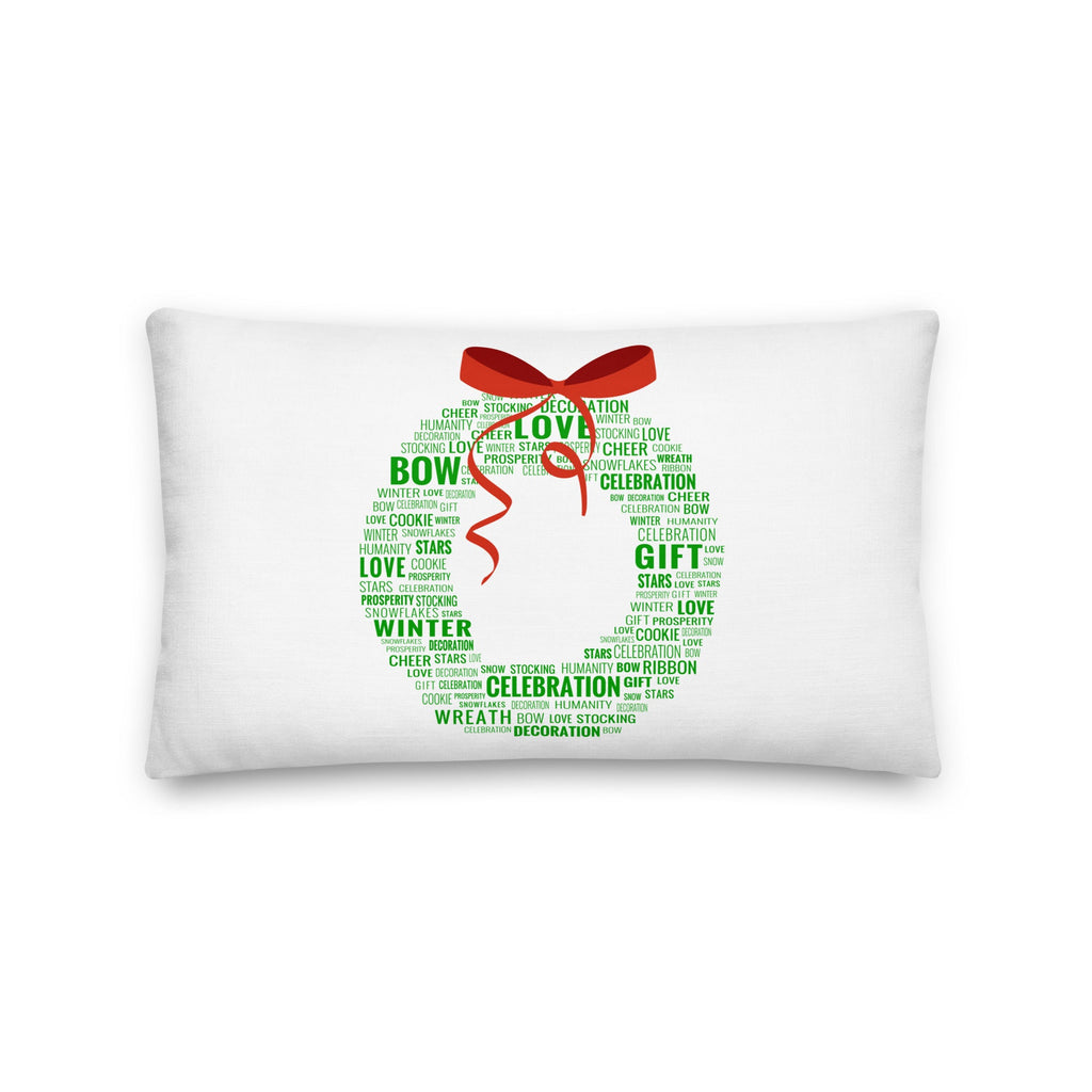 Holiday Wreath Premium Stuffed 2 Sided-Printed Throw Pillows