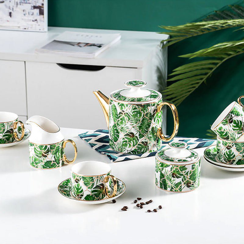 Ideal Place Market Themed Porcelain Tea Set - Ideal Place Market