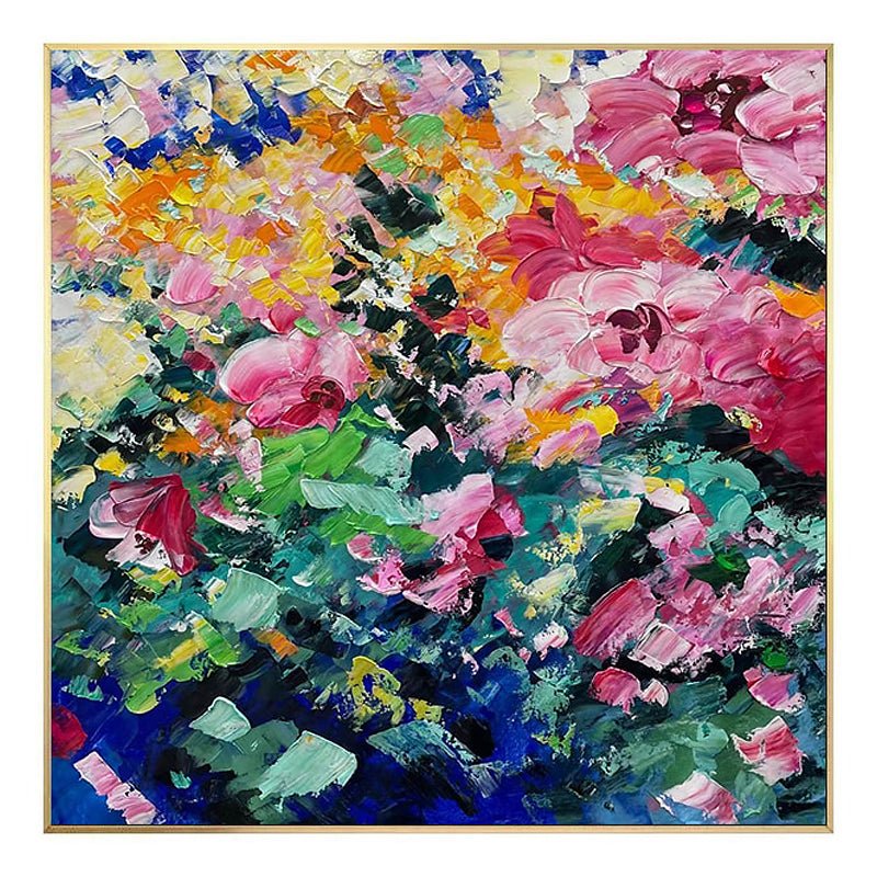 Impressionist 'Flower Bouquet' Knife Painting on Canvas - Ideal Place Market