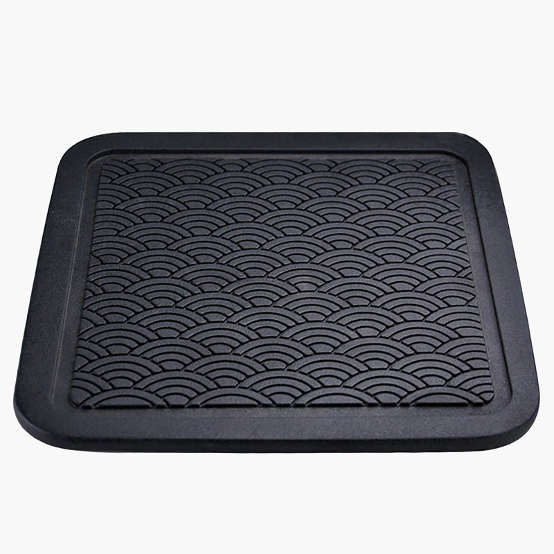 Jet Black Ceramic Japanese Tea Tray - 2 Patterns - Ideal Place Market