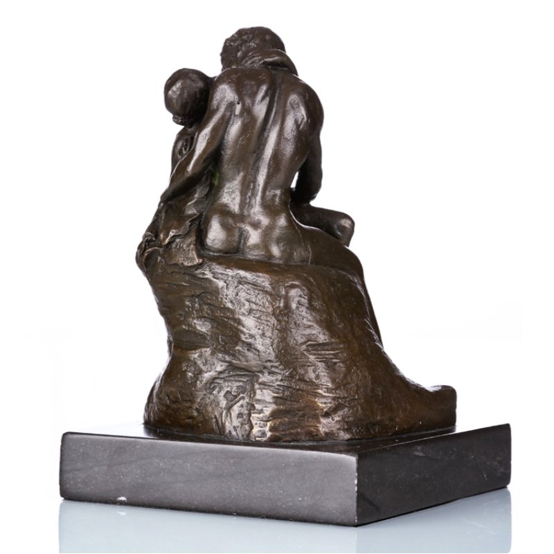 Kissing Couple Bronze Sculpture with Marble Base - Ideal Place Market