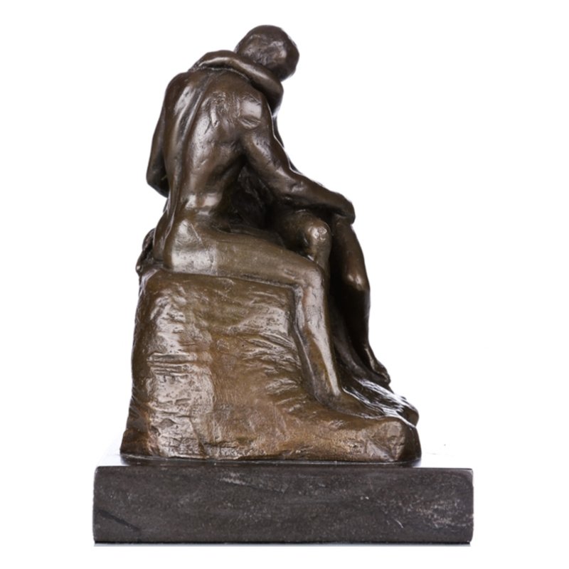 Kissing Couple Bronze Sculpture with Marble Base - Ideal Place Market