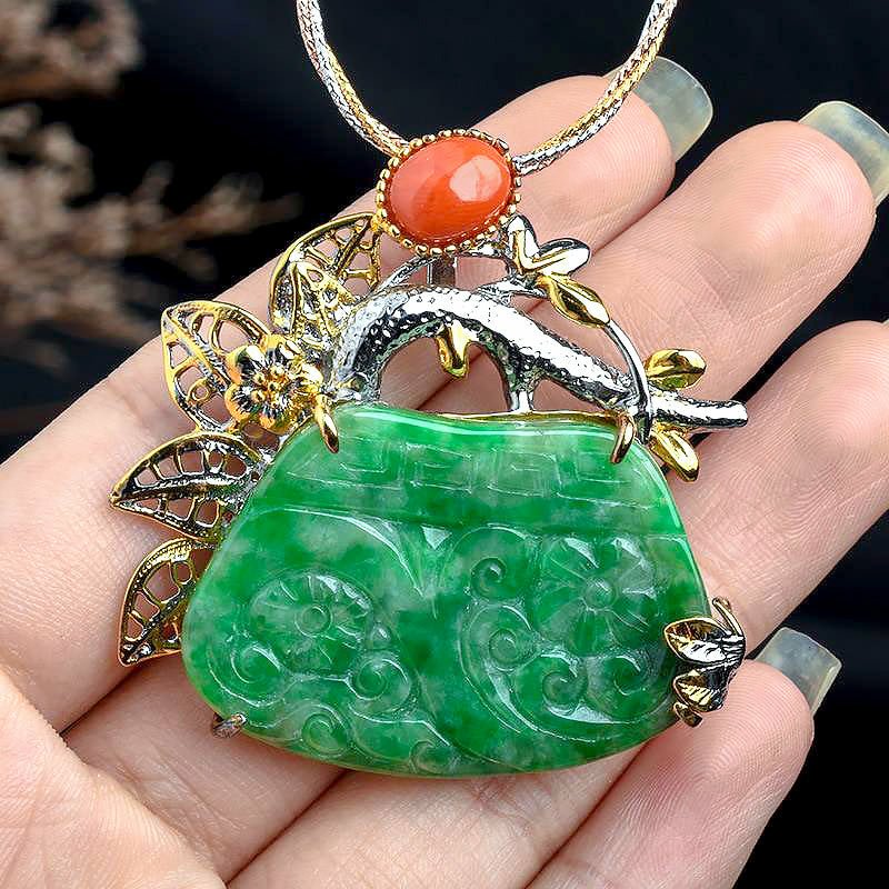 Love & Acceptance Green Jade Women's Necklace Pendant/Brooch - Ideal Place Market