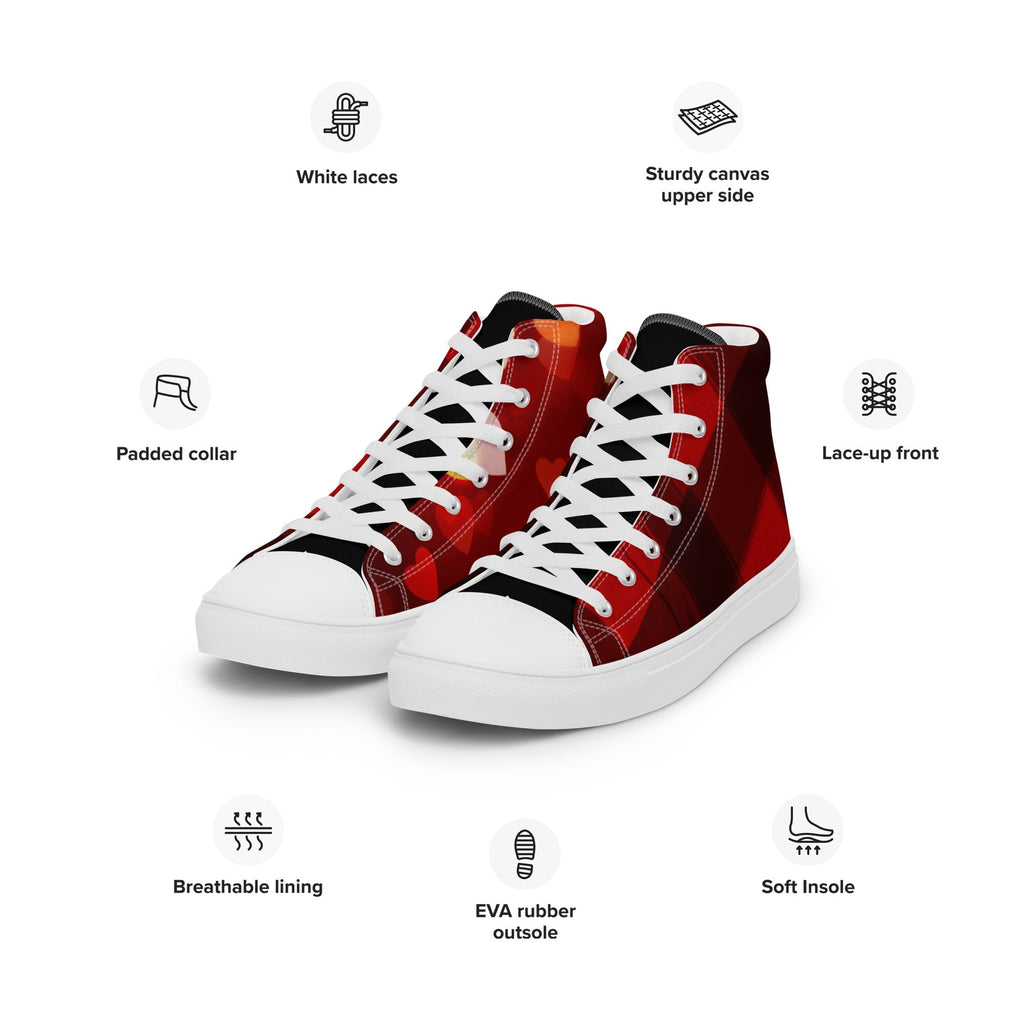 Love Stricken Women’s Lace-Up Canvas High-Top Sneakers - Ideal Place Market