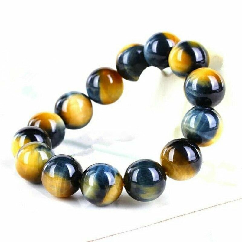 Maize & Blue Natural Tiger Eye Bracelet - Ideal Place Market