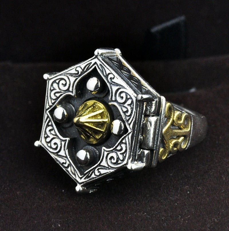 Men's Ancient Arts Locket Ring in S925 Silver - Ideal Place Market