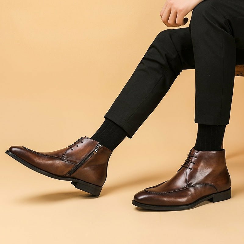 Men's Full Grain Leather Classic Dress Bootie - Ideal Place Market