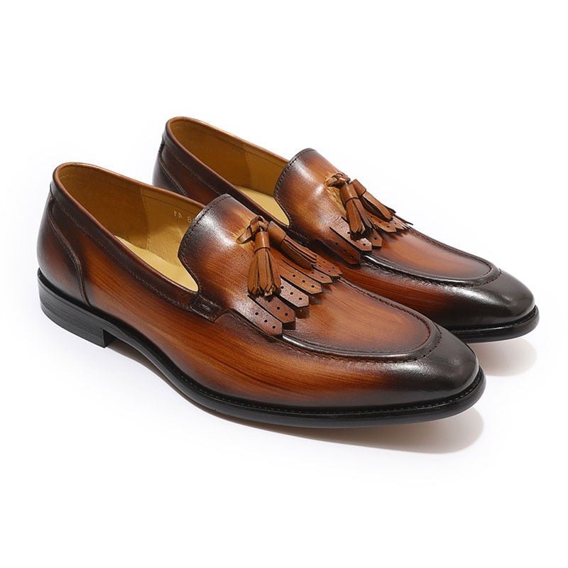 Men's Genuine Cowhide Leather Tassel Loafers - Ideal Place Market