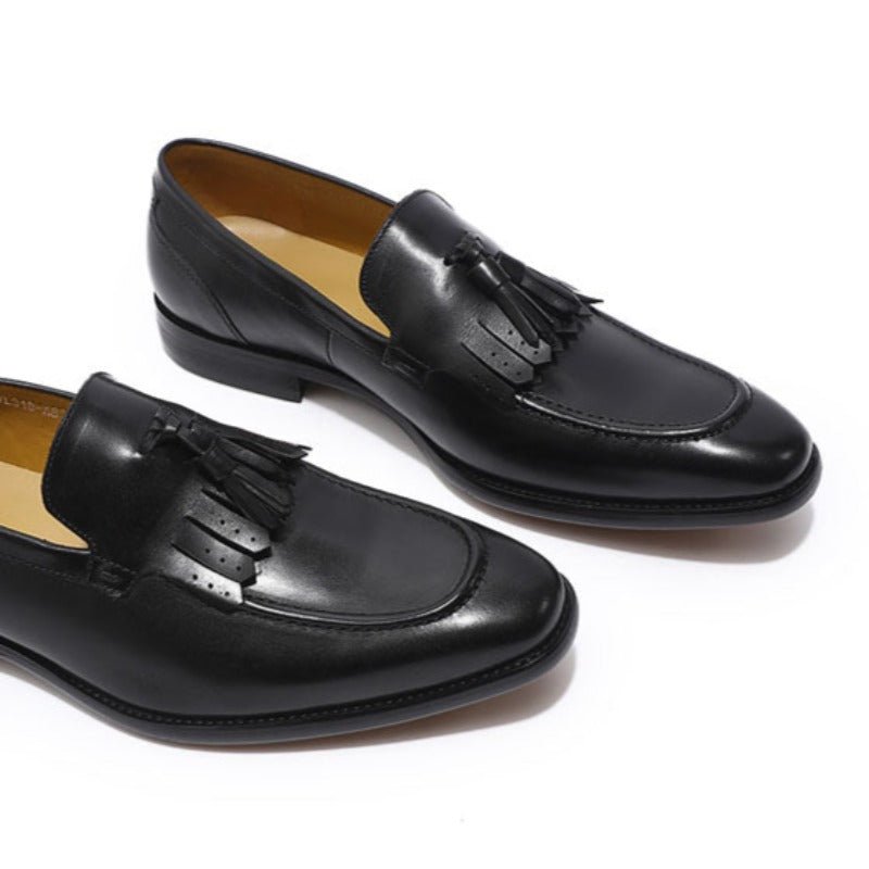 Men's Genuine Cowhide Leather Tassel Loafers - Ideal Place Market