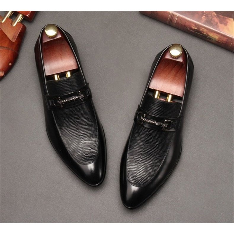 Men's Slip-On Leather Bit Brogue Shoes - Ideal Place Market