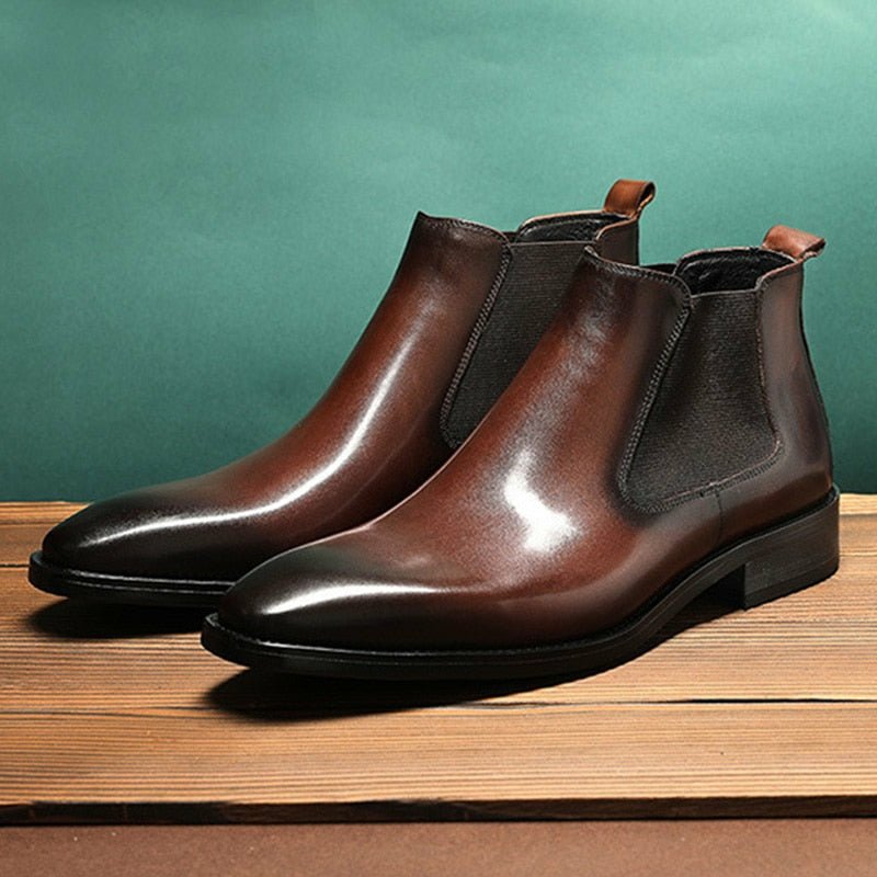 Men's Wing Tipped or Smooth Tanned Full Grain Leather Boots - Ideal Place Market