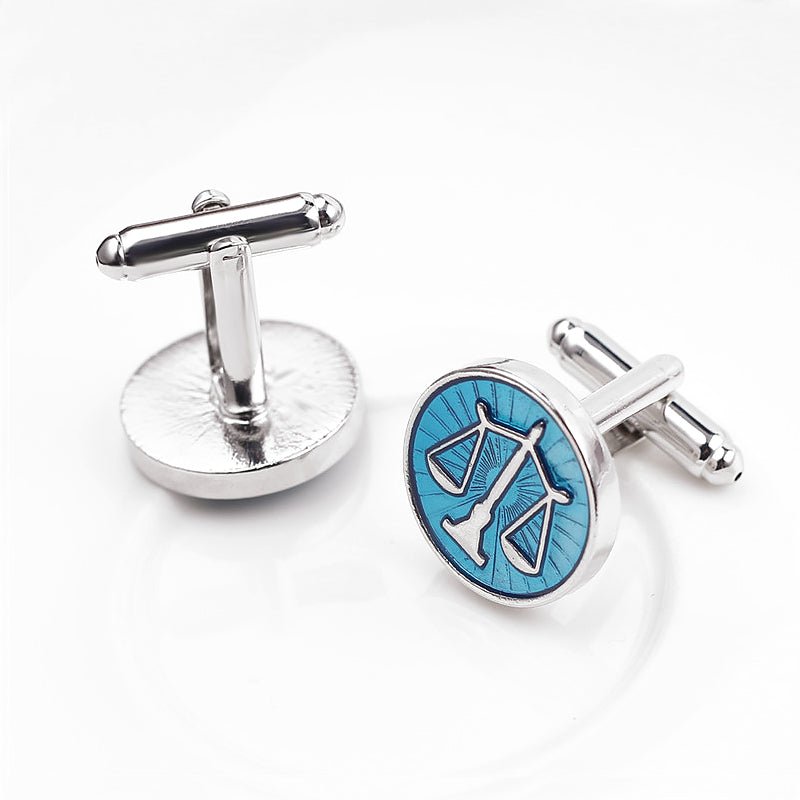 Metallic Blue Libra Scale Cufflinks - Ideal Place Market