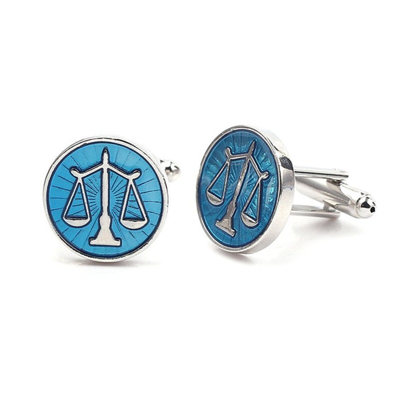 Metallic Blue Libra Scale Cufflinks - Ideal Place Market