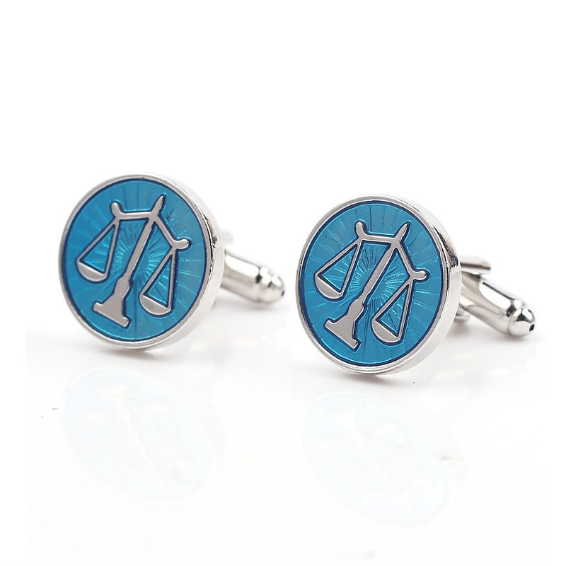 Metallic Blue Libra Scale Cufflinks - Ideal Place Market