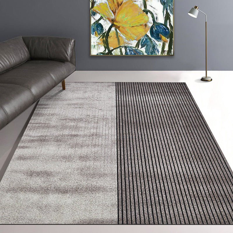 Modern Gray on Black High Density Area Rug - Ideal Place Market