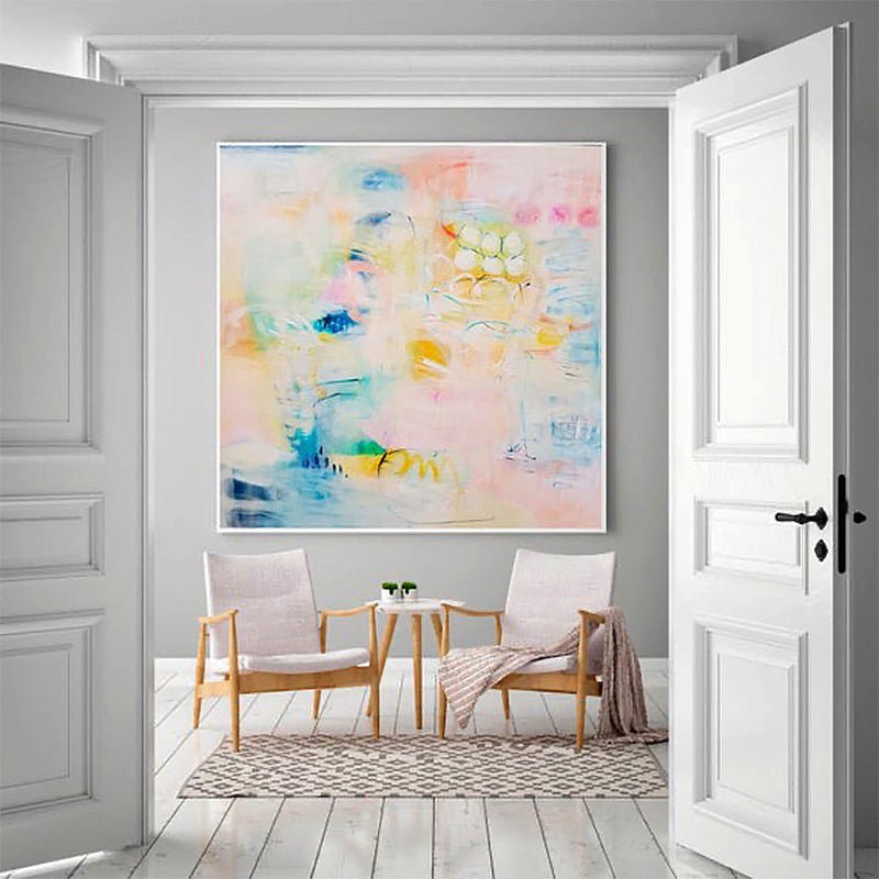 Modern Hand-Painted Abstract Painting on Canvas - Ideal Place Market