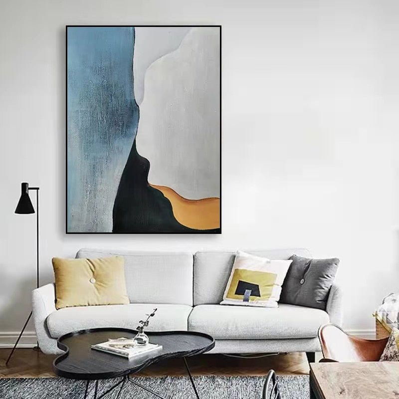 Modern Minimalist Painting on Canvas - 100% Hand Painted - Ideal Place Market