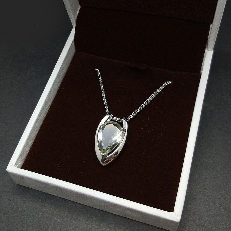 Natural Green Amethyst S925 Silver Necklace & Pendant - Ideal Place Market