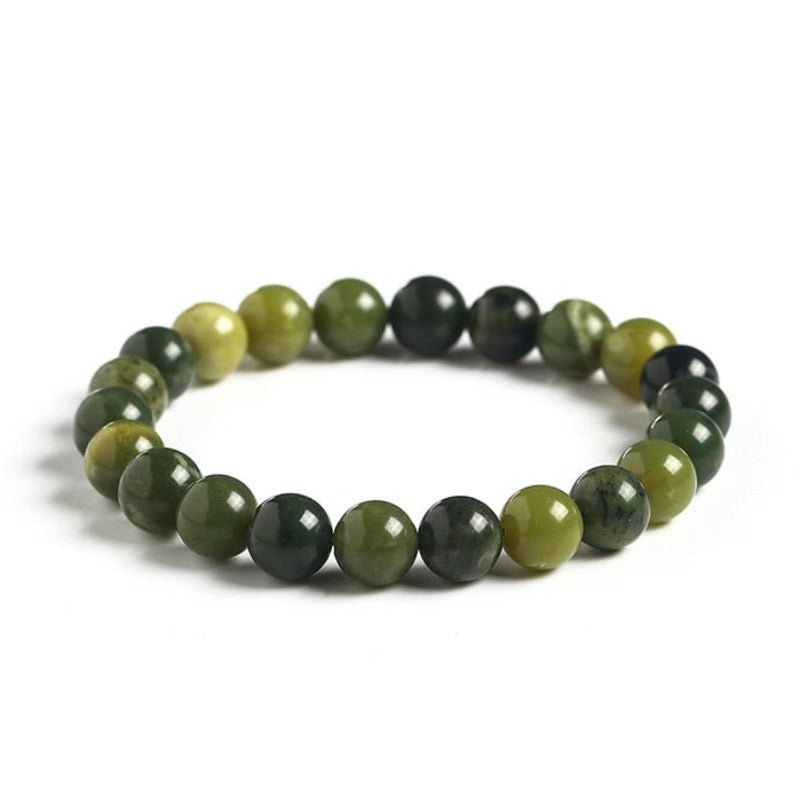 Natural Green Canadian Jade Beaded Bracelet - Ideal Place Market